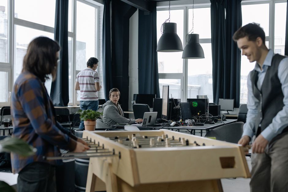 startup technology team workspace office