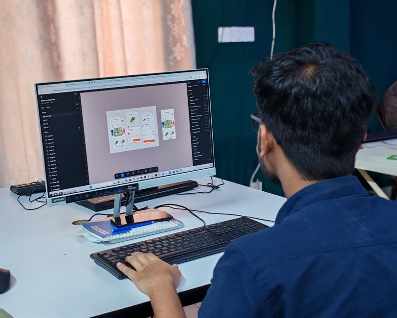 product designer working interface design map application