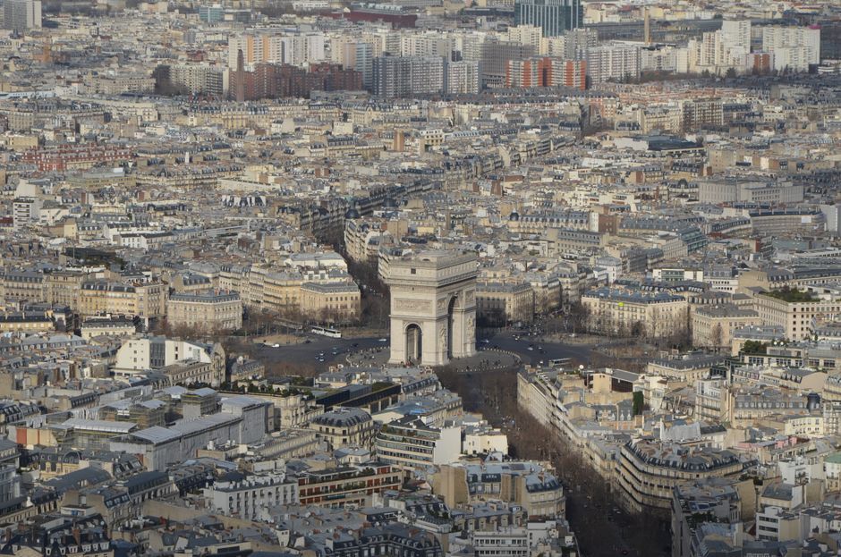 France Paris Champs Elysees crowd Pope