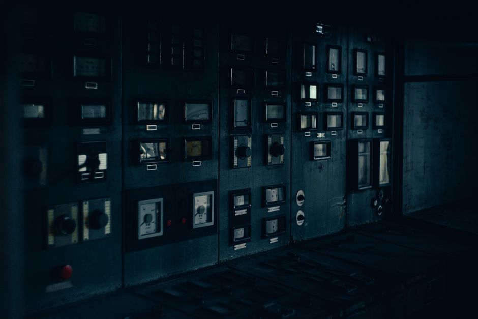 factory industrial machinery control room