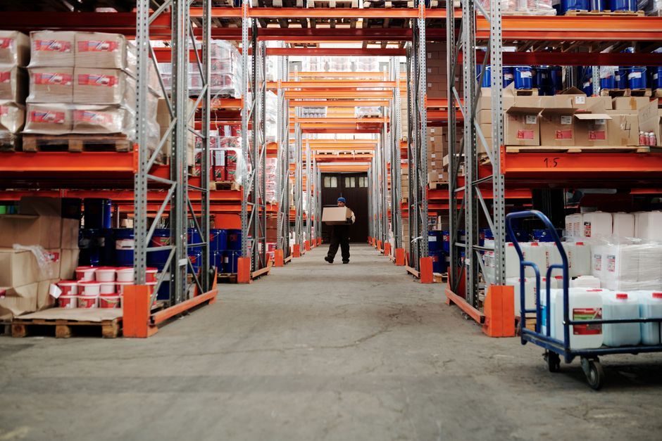 warehouse logistics fulfillment center interior boxes