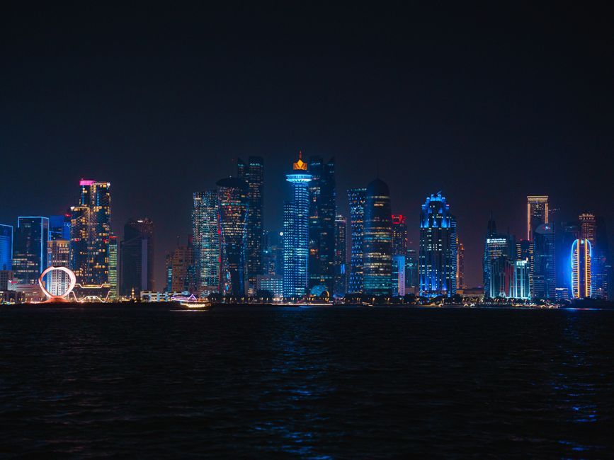 futuristic city skyline cinematic lighting