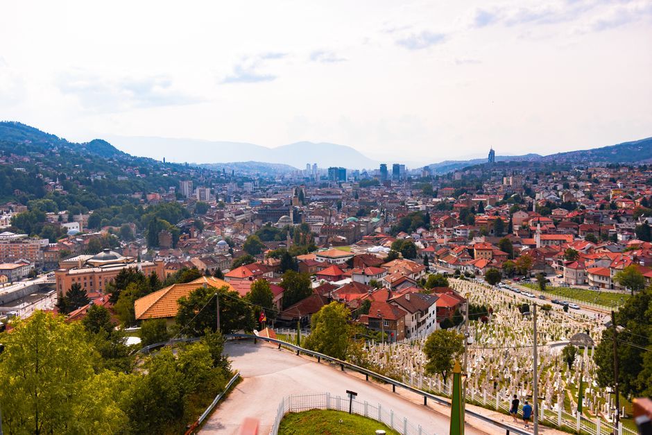 Sarajevo city street view Bosnia