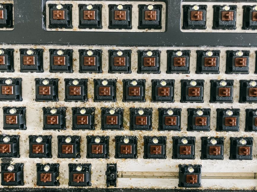Razer optical keyboard switches close up