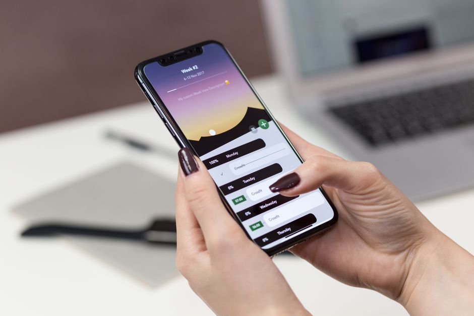 smartphone app screen mobile technology office workspace