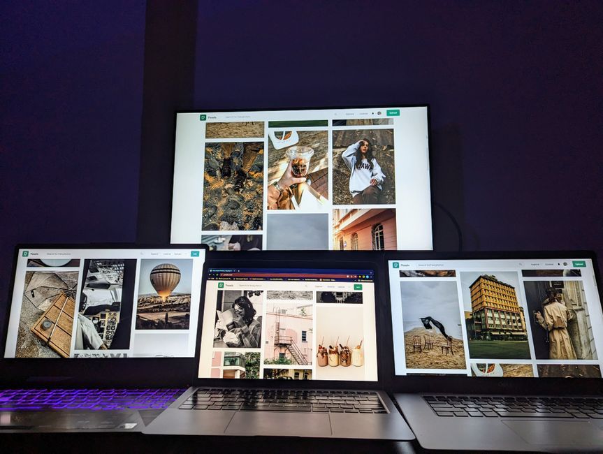 multiple browser windows tiled screen