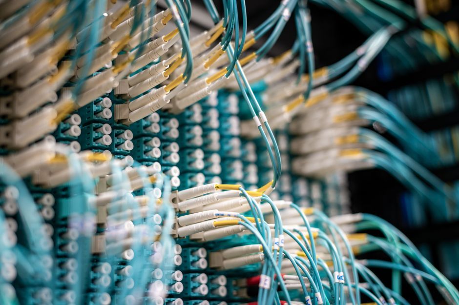 fiber optic cables high tech network equipment