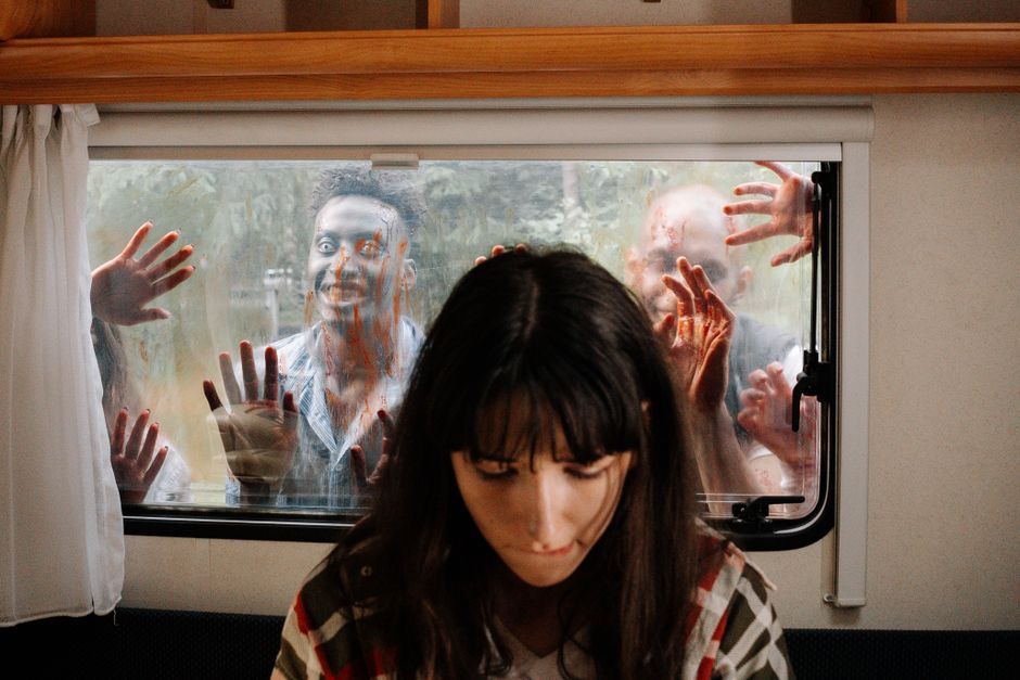 zombie survival horror movie scene