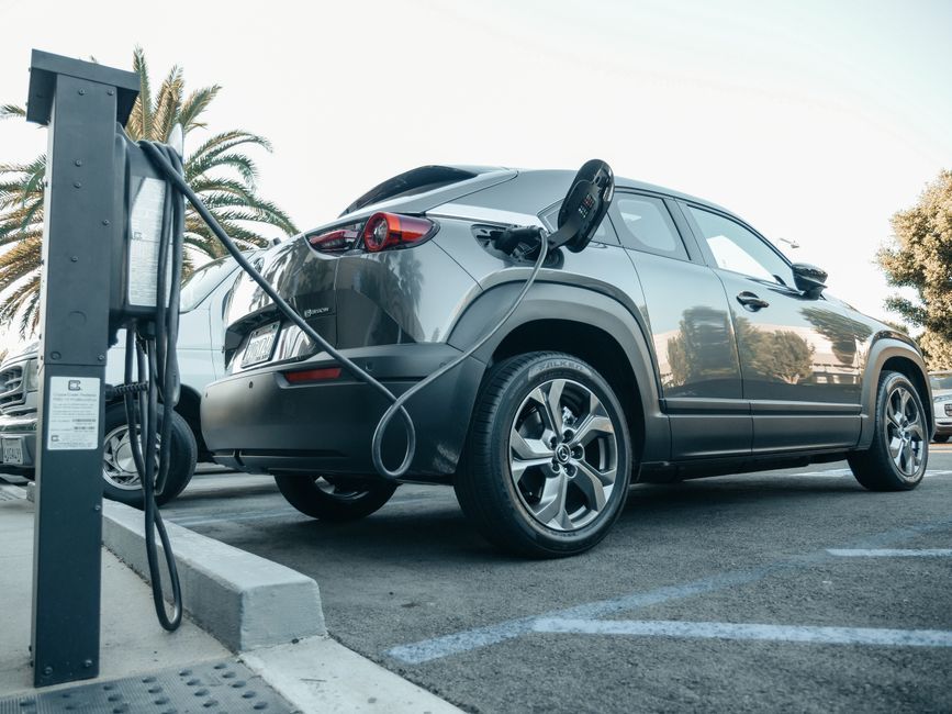 modern electric SUV car parked outside