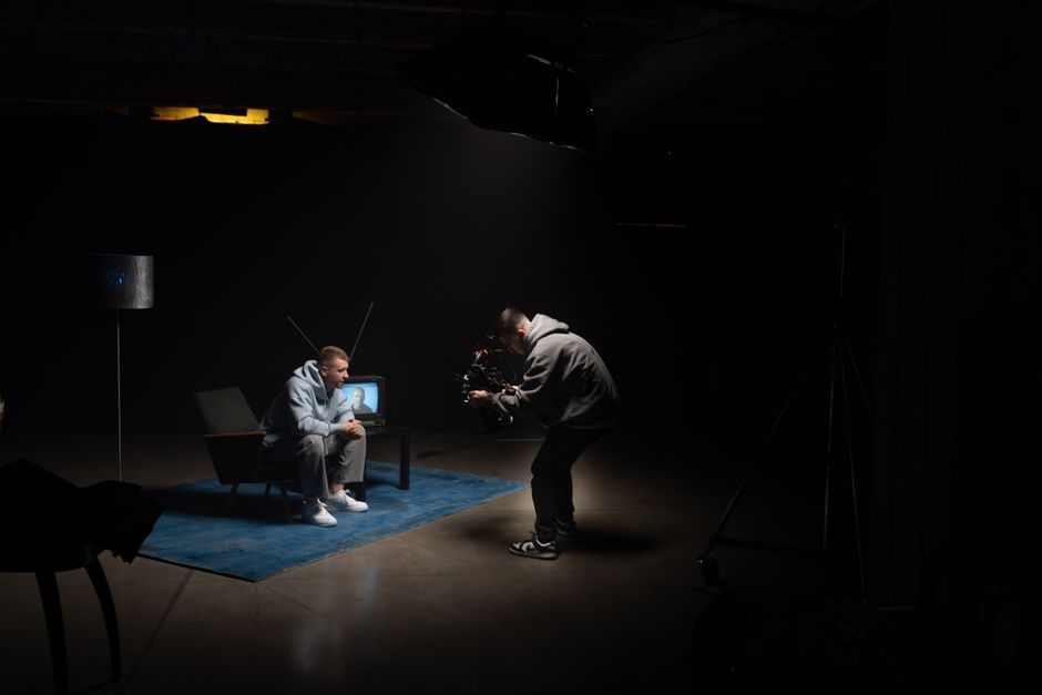 dramatic television studio set empty