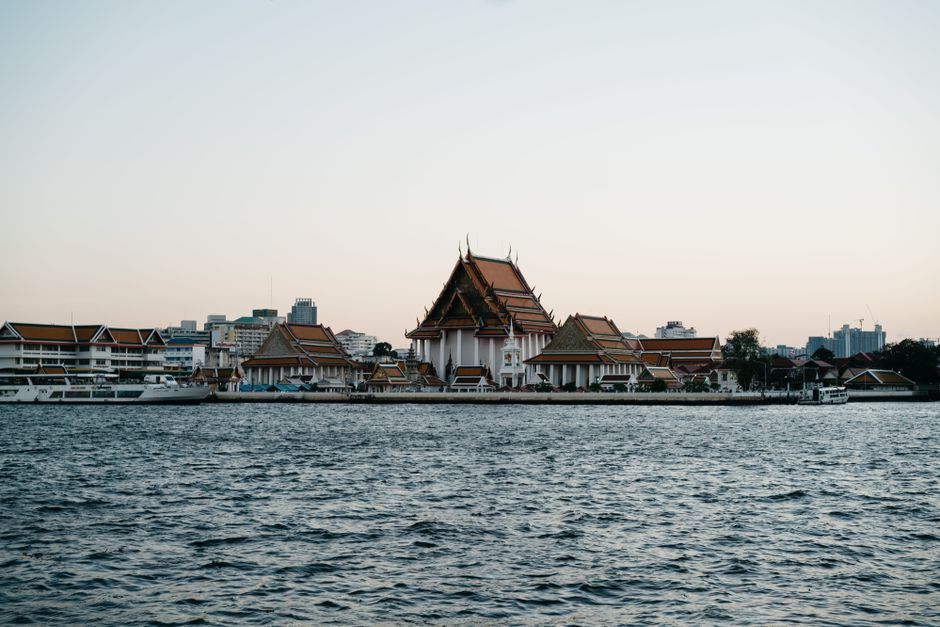 Thailand Bangkok historic river temple architecture
