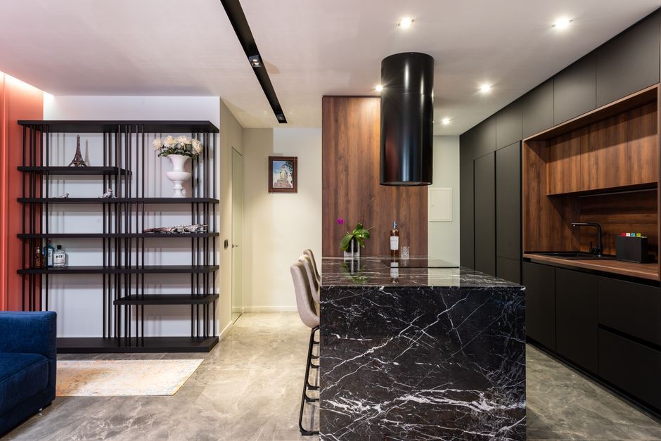 granite plaster steel interior apartment design