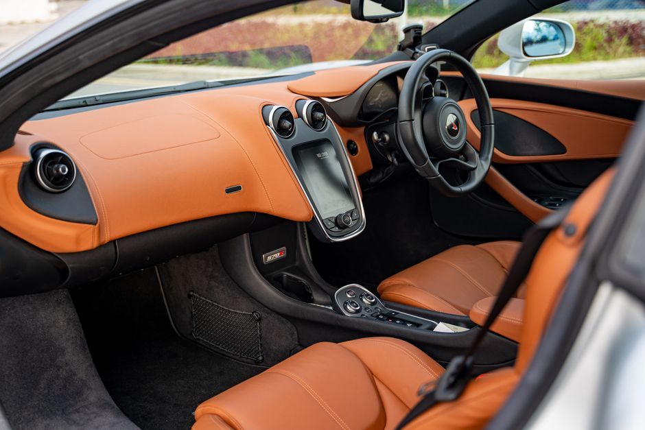 silver sports car interior luxury design
