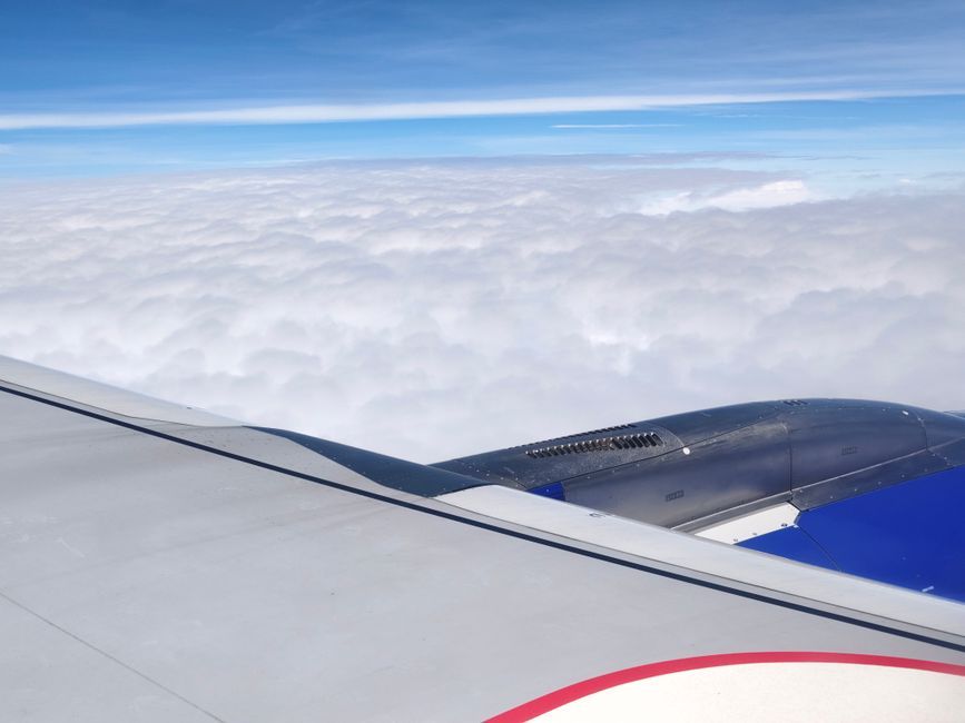 commercial airliner engine wing inflight
