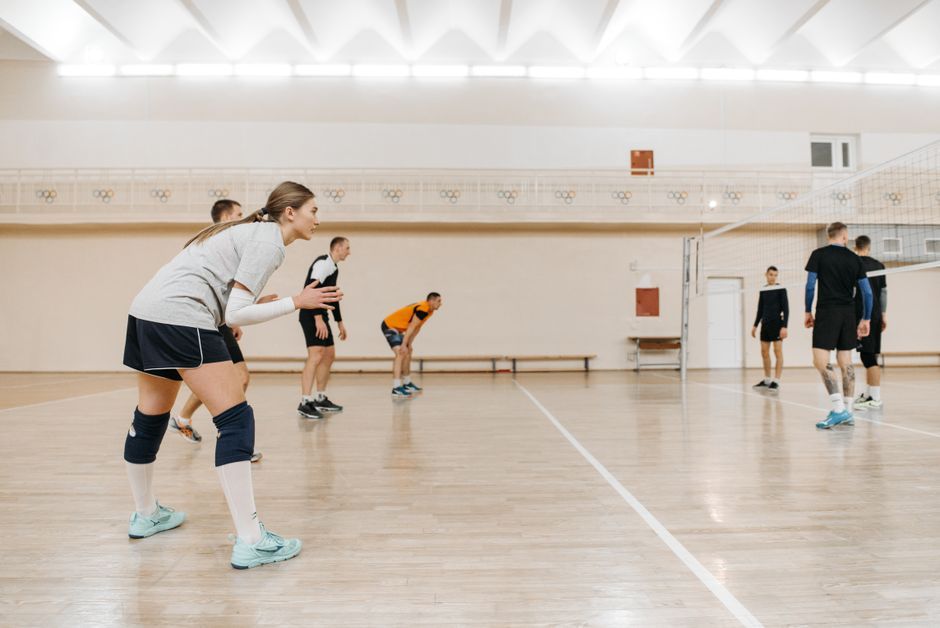 volleyball net indoor sports arena stadium