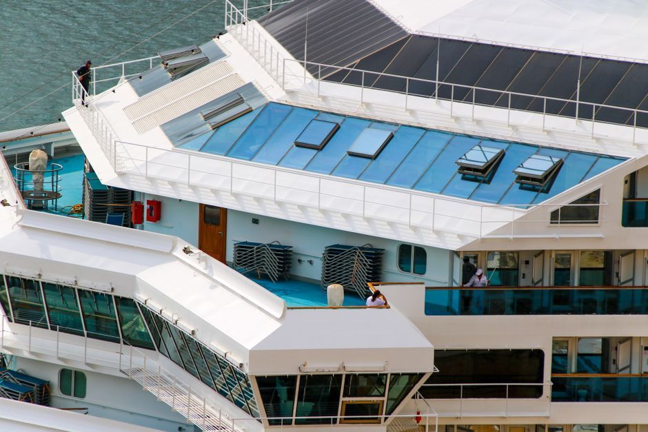 cruise ship sailing ocean deck