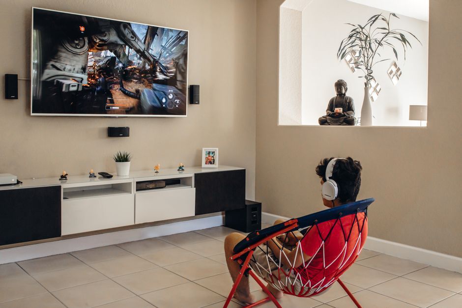 modern home entertainment system television screen