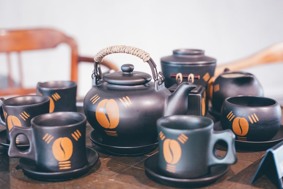 Mexico ceramic tea set glaze
