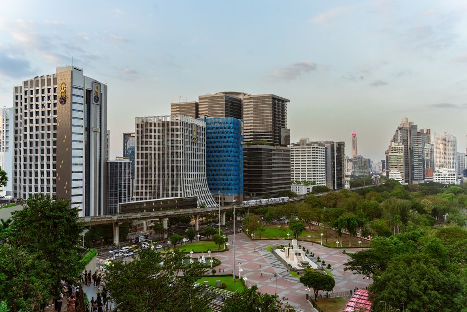Thailand modern financial district skyscraper