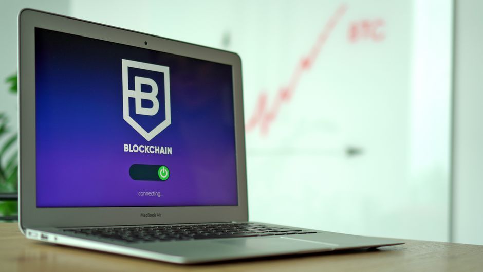 cryptocurrency blockchain data screen office