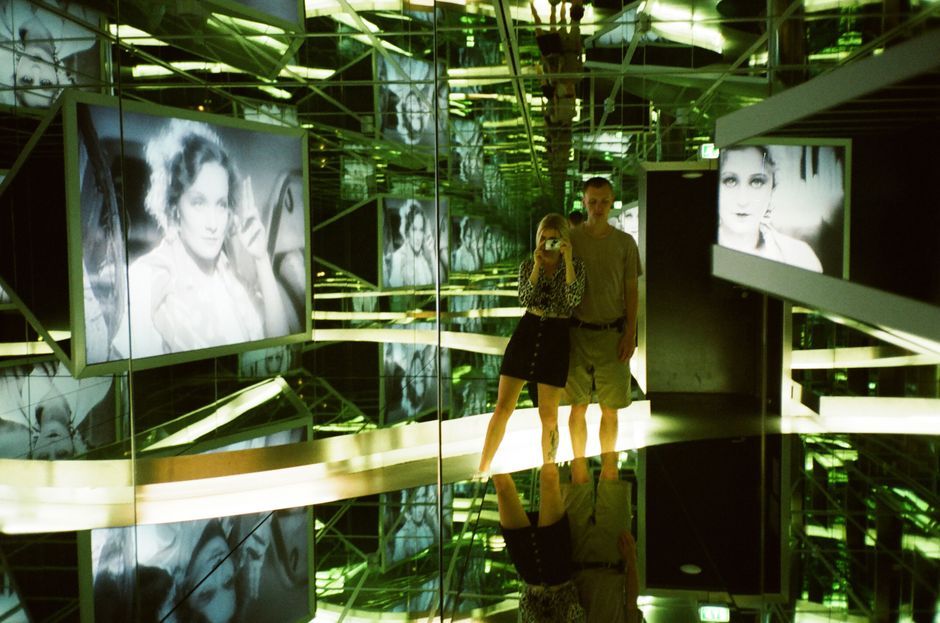 Prague digital art installation exhibition interior