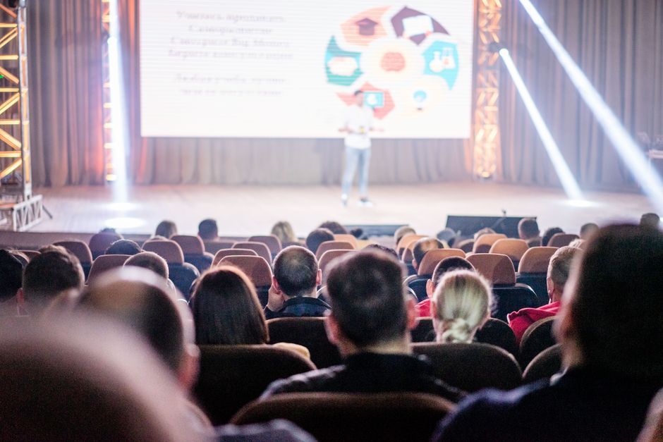 conference stage presentation professional event