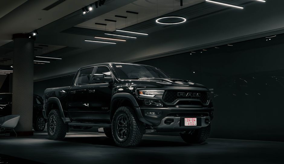 modern electric pickup truck exterior no logo