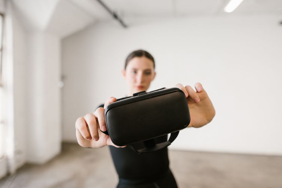 futuristic augmented reality glasses interface close up