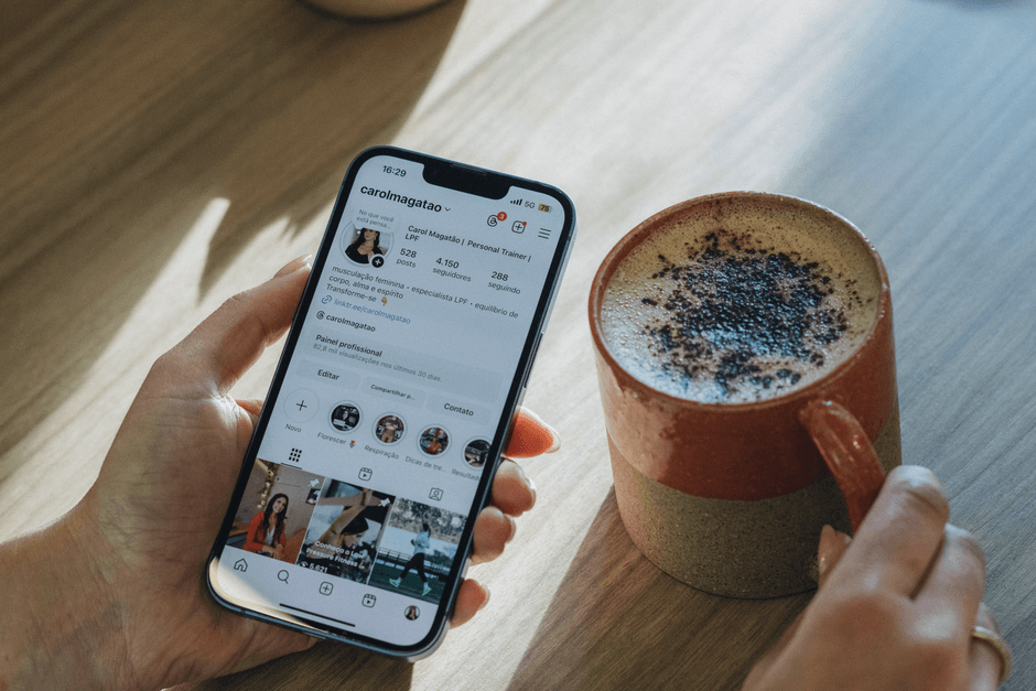 smartphone screen social media feed