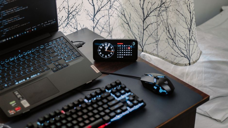 modern office workspace computer setup