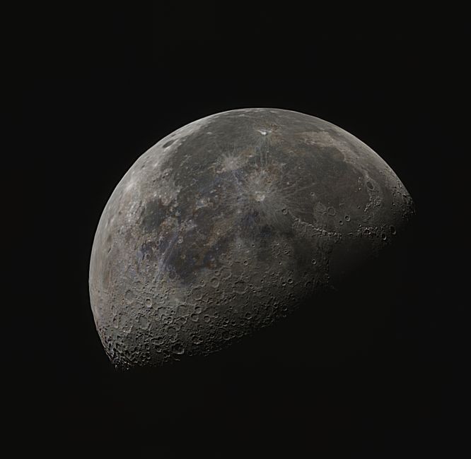 Moon crater space debris telescope