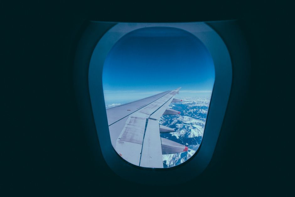 airplane wing view sky cloud