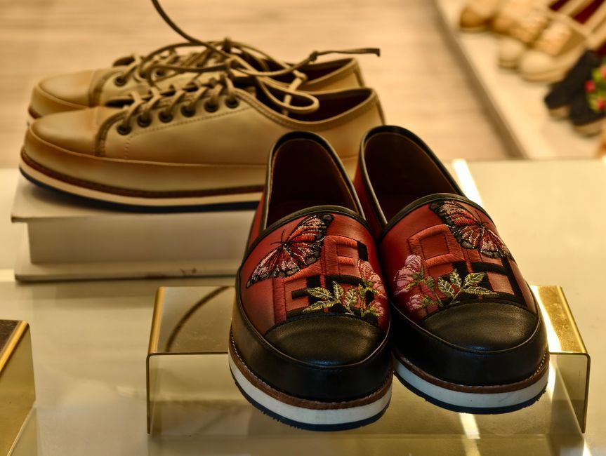 embroidered leather sneakers footwear design studio
