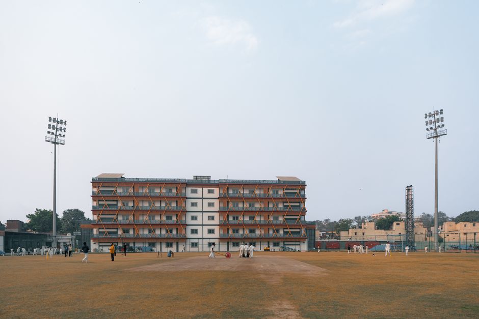 cricket player training stadium