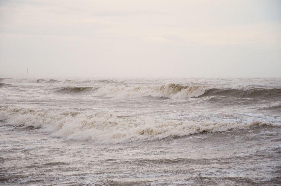 UK coastal storm rough seas waves