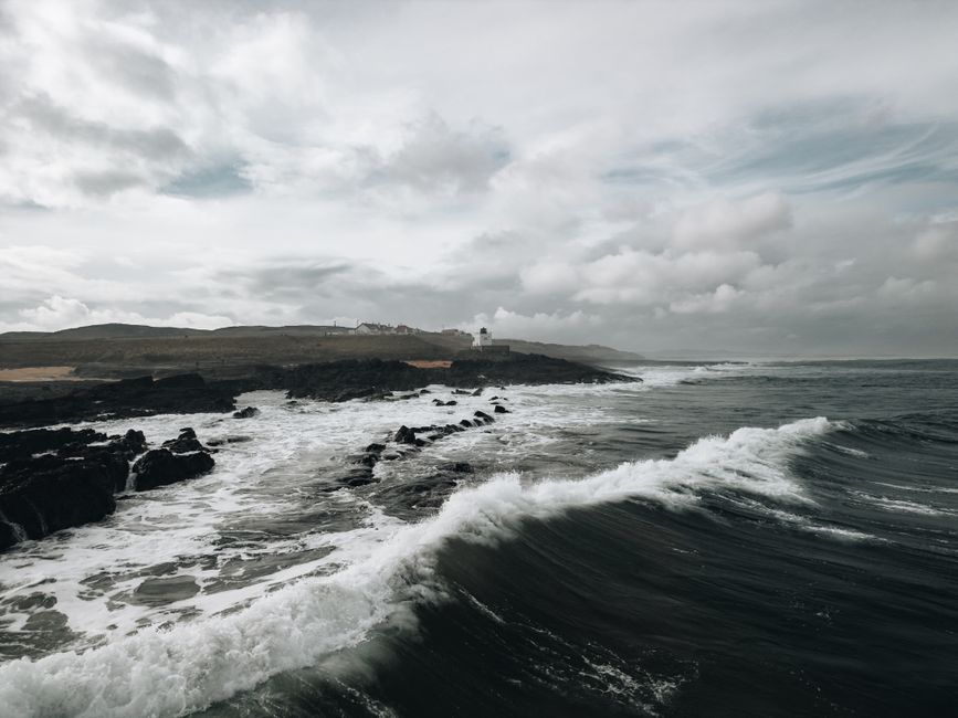 UK coastal stormy sea rough weather