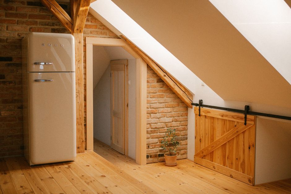 Sweden wooden interior home architecture loft design
