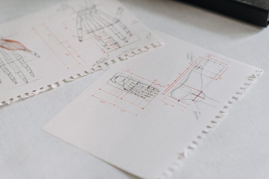 architectural sketch blueprint futuristic city model