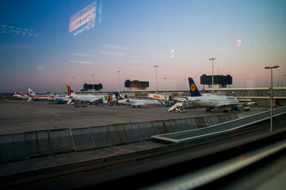 Lufthansa airplane fleet tarmac