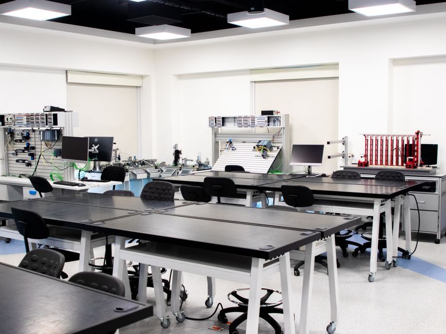 university laboratory meeting modern office