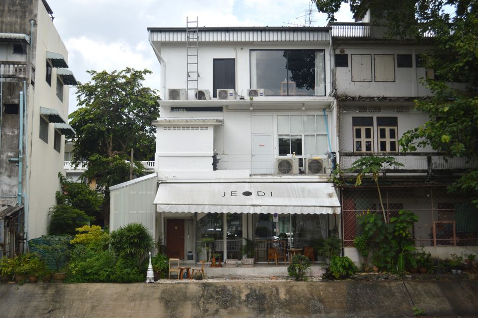 Thailand Bangkok riverside community shophouse