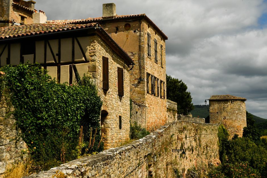 modern stone wall timber architecture courtyard France