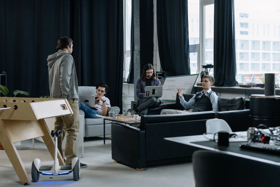 artificial intelligence startup office technology workspace no logo
