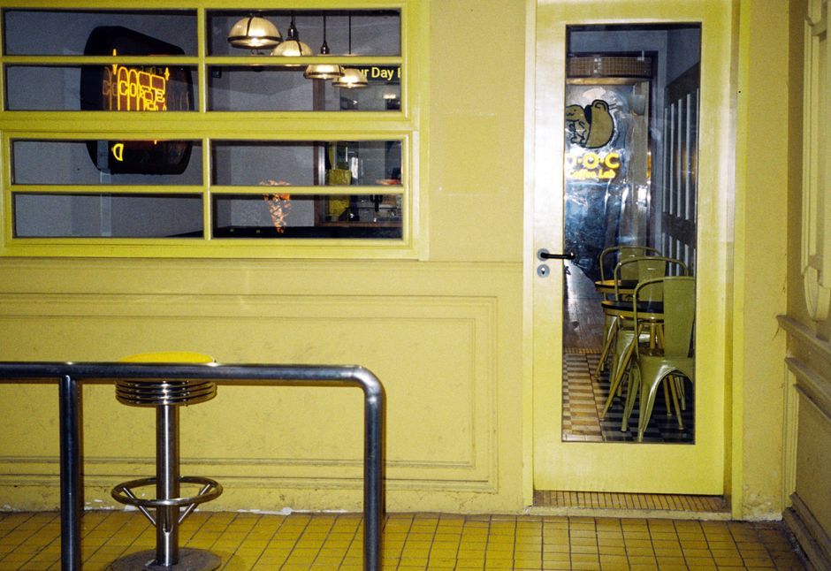 stainless steel chair mirror reflection