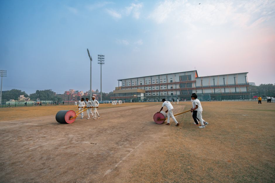 cricket match stadium floodlights