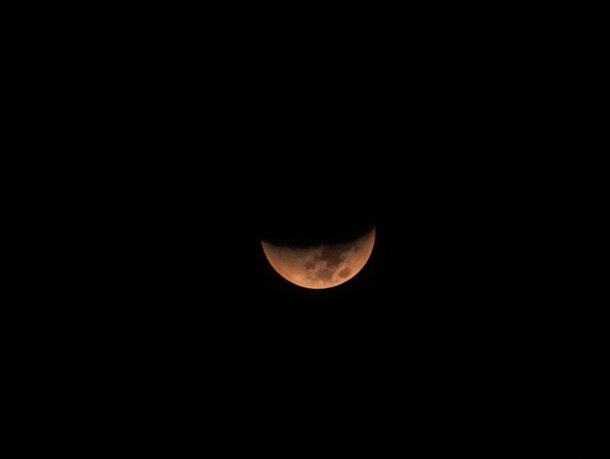 UK night sky partial lunar eclipse moon