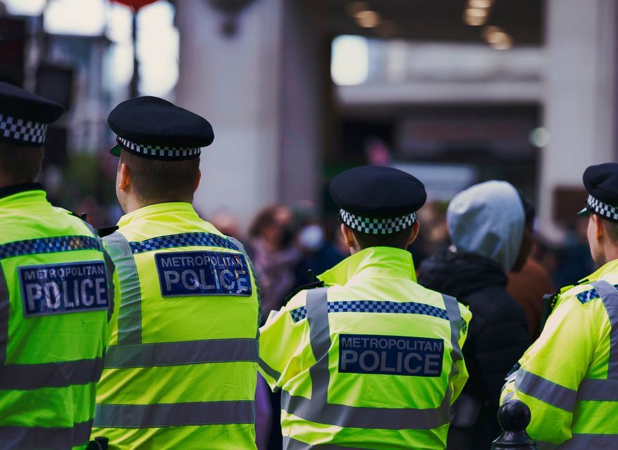 British police law enforcement officers London street