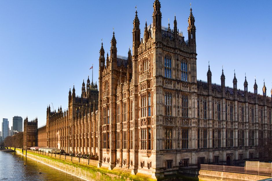 UK parliament building exterior London daytime