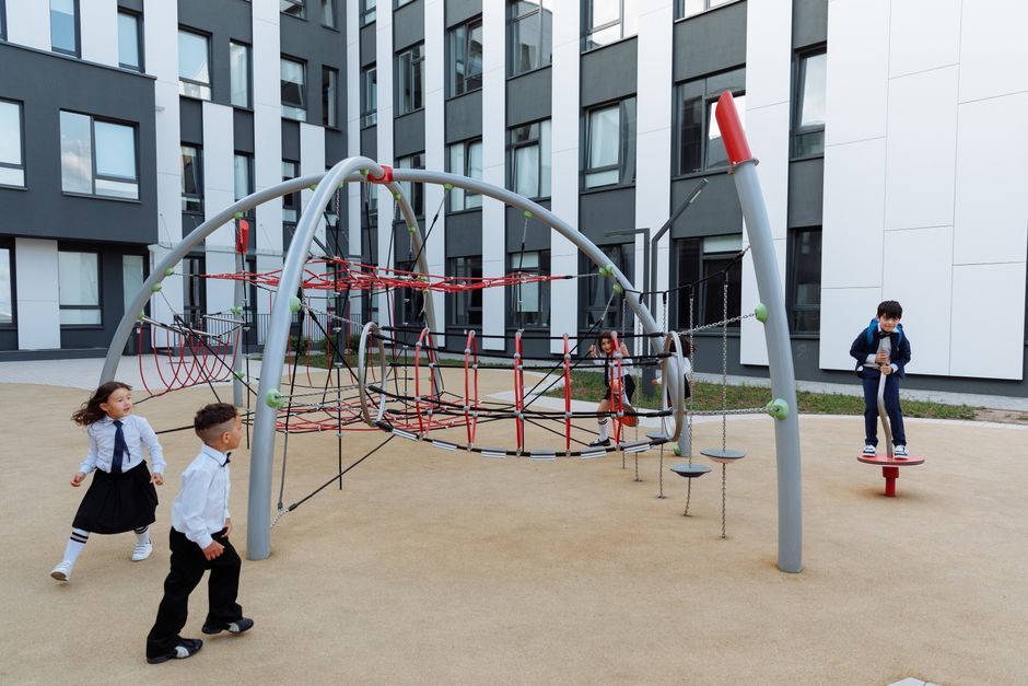 London school children playground outdoor air