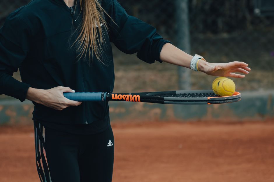 tennis player court match action